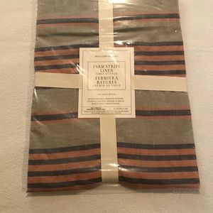 Williams Sonoma Farm Stripe Linen Table Runner 16"x108"